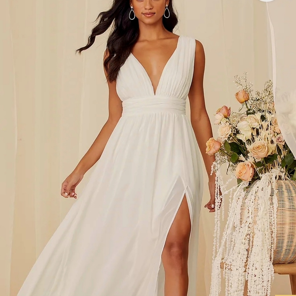 Lulu's HEAVENLY HUES wedding dress GOWN NEW small chiffon BOHO